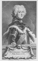 Friedrich II., König von Preußen, graviert von Georg Friedrich Schmidt, 1746